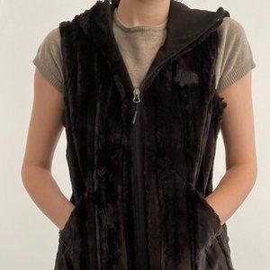 The North Face Furlander Woman's Vest Black Faux Fur Size S.